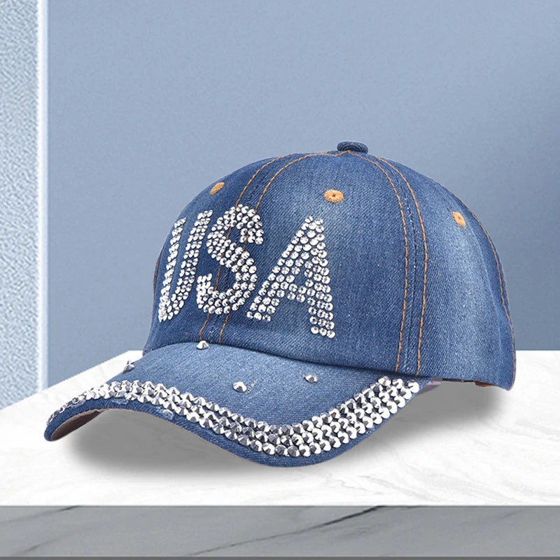 Rhinestone Ponytail Cap